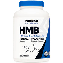 Nutricost HMB ( Beta-Hydroxy Beta-Methylbutyrate ) 1000mg (240 Capsules) - 500mg Per Capsule 120 Servings - Gluten Free and Non-GMO