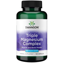 Swanson Triple Magnesium Complex 400 mg 100 Capsules Muscle And Bone Health