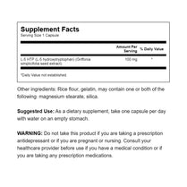 Swanson Extra Strength 5-HTP  Natural Sleep Support Supplement Emotional & Mood Support 60 Capsules 100mg