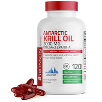 Antarctic Krill Oil 2000mg with Omega-3s EPA DHA and Astaxanthin 120 Softgels