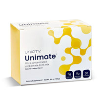Unicity Unimate Natural Lemon—Ultra Concentrated Yerba Mate Drink Mix (30 Packets) - Alternative to Coffee and Energy Drinks (30-Day Supply)