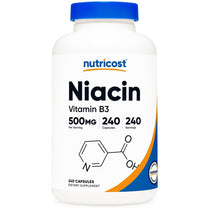 Nutricost Niacin (Vitamin B3) 500mg, 240 Capsules - with Flushing, Non-GMO, Gluten Free