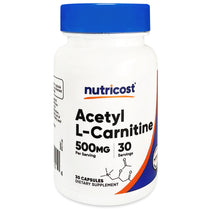 Nutricost Acetyl L-Carnitine 500mg 30 Capsules Weight Loss FAT BURNER