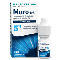 Muro 128 Eye Drops, Temporary Relief for Corneal Edema, 5% Solution, 0.5 Fl Oz