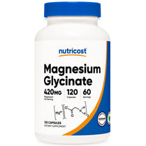 Nutricost Magnesium Glycinate 420mg, 120 Capsules - 60 Servings, Non-GMO, Gluten Free, Vegetarian Friendly