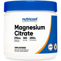 Nutricost Magnesium Citrate Powder 210mg 160 servings 250G