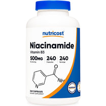 Nutricost Niacinamide Vitamin B3 500mg Flush Free Gluten Free 240 Capsules