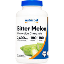 Nutricost Bitter Melon 600mg (2,400mg Equivalent), 180 Capsules - Gluten Free, Non-GMO