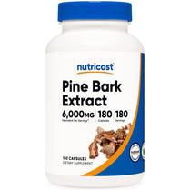 Nutricost Pine Bark Extract 6000mg Equivalent, 180 Capsules, 300mg Standardized to Contain 95% Proanthocyanidins - Vegetarian, Non-GMO and Gluten Free