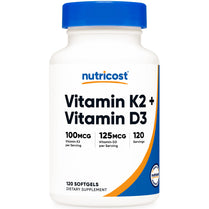 Nutricost Vitamin K2 100mcg Vitamin D3 5000 IU 120 Softgels