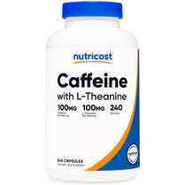 Nutricost Caffeine with L-Theanine, 100mg of Each, 240 Capsules, 240 Servings - Non-GMO and Gluten Free