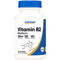 Nutricost Vitamin B2 Riboflavin 100mg Gluten Free and Non-GMO 120 Capsules