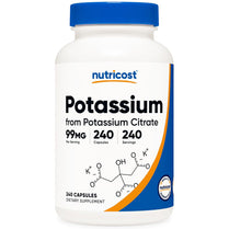 Nutricost Potassium Citrate 99mg, 240 Capsules - Gluten Free, Non-GMO