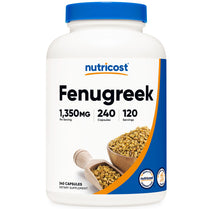 Nutricost Fenugreek Seed 1350mg Aid Digestion Abdominal Pain 240 Capsules