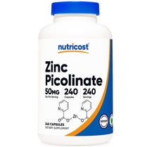 Nutricost Zinc Picolinate 50mg IMMUNE SUPPORT 240 Capsules