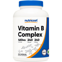 Nutricost Vitamin B Complex 460mg With Vitamin C B2 B6 B12 240 Capsules