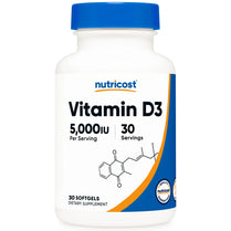 Nutricost Vitamin D3 5000 IU 30 Softgels 125Mcg ULTRA VALUE PACK