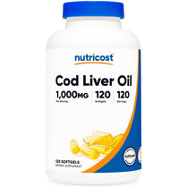 Nutricost Cod Liver Oil Capsules 1000mg, 120 Softgels - Non-GMO & Gluten Free