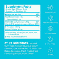 NeuroGum Energy Caffeine Gum - Sugar Free with L-theanine + Natural Caffeine + Vitamin B12 & B6 - Energy & Focus Supplement for Women & Men, Peppermint Flavor