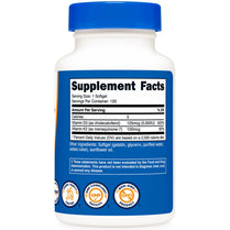 Nutricost Vitamin K2 100mcg Vitamin D3 5000 IU 120 Softgels