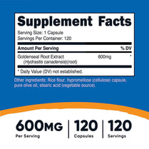 Nutricost Goldenseal Root 600mg 120 Capsules