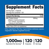 Nutricost Milk Thistle 1000mg 120 Capsules Non-GMO & Gluten Free