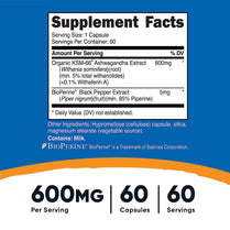 Nutricost Ashwagandha KSM-66 600mg Reduce 60 Capsules