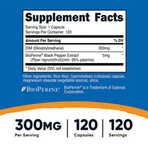 Nutricost DIM Diindolylmethane 300mg with BioPerine 120 Capsules