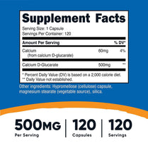 Nutricost Calcium D-Glucarate 500mg 120 Capsules