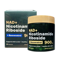 NAD+ Nicotinamide Riboside 900mg, Liposomal NAD with Resveratrol, Skin Aging Support Supplement, 80 Capsules