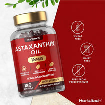 Astaxanthin Supplement 18mg | 180 Easy to Swallow Softgels | Naturally Sourced from Algae | No Artificial Preservatives | by Horbaach