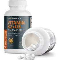 Bronson Vitamin K2 D3 (MK7) Supplement Bone and Heart Health Non-GMO Formula 5000IU (125 mcg) Vitamin D3 & 90 mcg Vitamin K2 MK-7 Easy to Swallow Vitamin D & K Complex 360 count