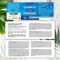 Vitamin K2 MK7 200ug | 365 Vegan Tablets | High Strength Menaquinone MK-7 | Supports Bone Health | No Artificial Preservatives | by Horbaach