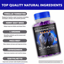 Dominator Maxx for Men Advanced Formula Supplement with Premium Ingredients 60 Gummies