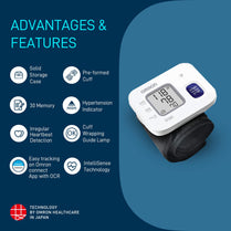 Omron HEM 6161 Fully Automatic Wrist Blood Pressure Monitor with Intellisense Technology, Cuff Wrapping Guide and Irregular Heartbeat Detection for Most Accurate Measurement