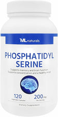ML Naturals Phosphatidyl Serine 200mg (Per Serving) – 120 Vegetable Capsules – Non-GMO – Supports Memory & Brain Function