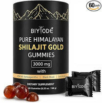 Shilajit Gummies for Men Micronutrients: Pure Shilajit from Himalayan Rich in Ashwagandha Gaulshura Fulvic Acid 85 Micronutrients Suitable for Men No Added Sugar 60 Gummies 30 Day Supply