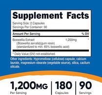 Nutricost Boswellia Extract 180 Capsules for 90 Servings Per Bottle - Gluten Free and GMO Free, Vegan