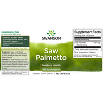 Swanson Saw Palmetto 540mg 100 Capsules PROSTATE Supports