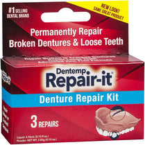 DENTEMP Repair it Denture Care Kit Repair Broken Cracked Loose Denture Dental