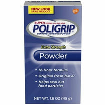 Super Poligrip Extra Strength Denture Adhesive Powder 45g ZINC FREE